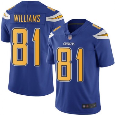 Los Angeles Chargers NFL Football Mike Williams Electric Blue Jersey Men Limited 81 Rush Vapor Untouchable